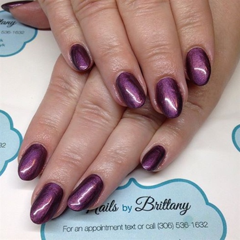 Purple almond nails