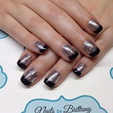 Silver glitter with black french