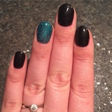 Black with Green Glitter Accent