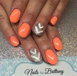Coral with Chevron Accent