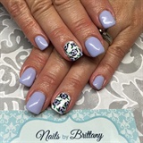 Lilac and hand-painted flowers