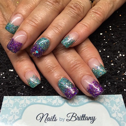 Teal and purple glitter mix