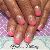 Pink french with sparkle