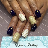 Navy, Gold with Studs