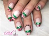 Candy Cane And Holly French Manicure 