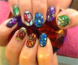 Stain Glass nails for Donna