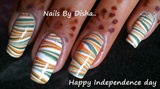 Water Marble Independence day nails