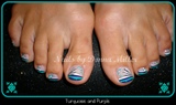 Turquoise and Purple Toes
