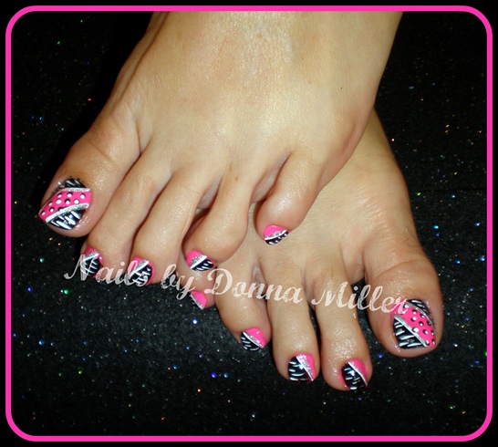 Pink and Black Toes
