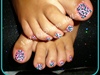 Pink and Teal Leopard Toes