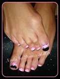 Pink and Black Toes