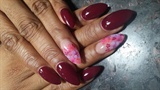 floral print accent nail