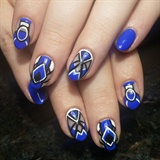 Geo royal blue nails