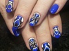 Geo royal blue nails