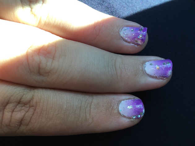 Purple Ombr&#233; With Holographic Glitter