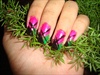pink,green and black nails