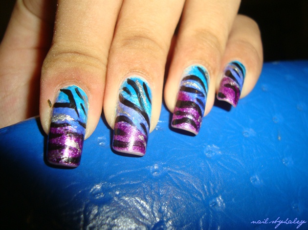 purple and blue zebra