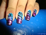 purple and blue zebra