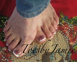 Toes Hand Painted Tattoo Rose