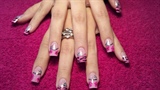 Pink tips with zebra nail art