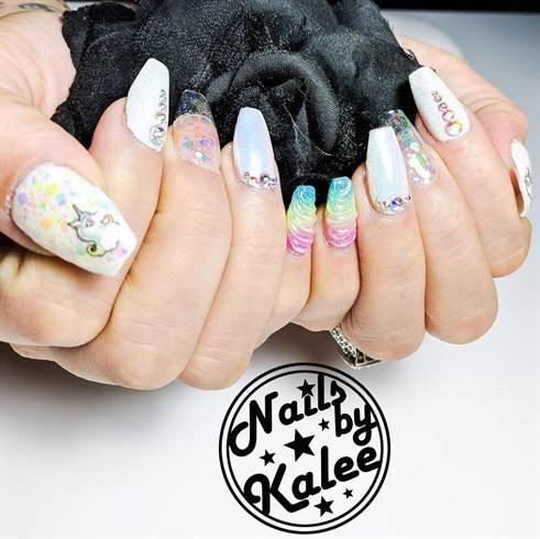 rainbow unicorn nails