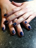 Blue with star stamp accent nail