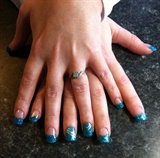 teal with silver accent