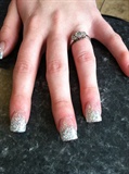 Silver fade wedding nails