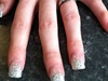 Silver fade wedding nails