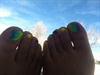 Neon Ombr&#233; Toes 