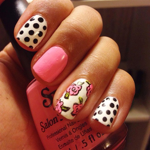 Flowers And Polka Dots
