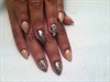 Nude And Glitter Almond Shaped Nails