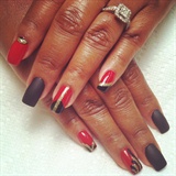 Red With Black Matte And Glitter