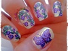 Butterfly/floral purple nails