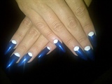 White and Blue Half Moons