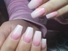 Short pink and white ombre 