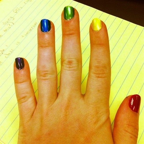 Rainbow nails