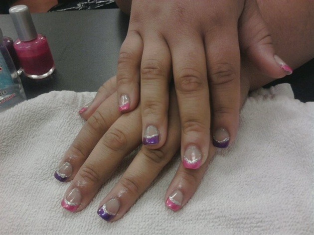 Pink and Purple French manicure