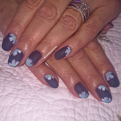 Acrylic With Matte Gel And Designs 