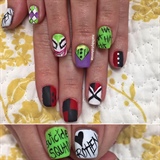 Suicide Squad Halloween Nails 