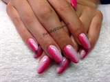 Gel nails with shellac fade