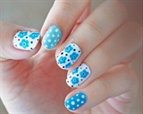 Blue Floral nails