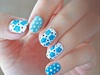 Blue Floral nails