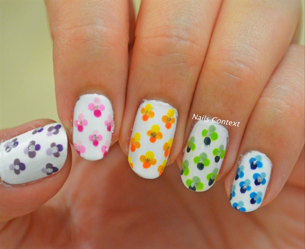 Ombre Floral Nail Art