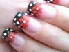 polca-dots and red flowers