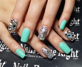 Tiffany Blue Nails with Bling!