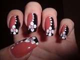 Nude &amp; black with flower &amp; Dots 