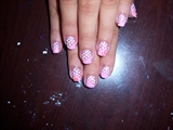 Girly Pink Bows Nail Art