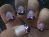 Minnie Mouse Bows/ Black Glittery tip/