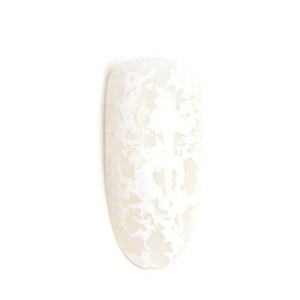 Wet a piece of kitchen sponge in water, then dip it into white acrylic craft paint. Dab the color all over the nail.